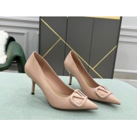 Best Design Valentino VLOGO SIGNATURE Patent Leather Pump with 8cm Heel Nude 0106073