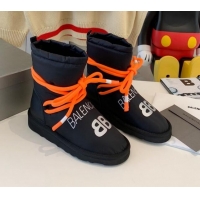 Good Product Balenciaga Lace-up Flat Ankle Boots 121317  Black/Orange