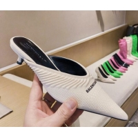 Best Price Balenciaga Knit Mules 4cm 121323 White