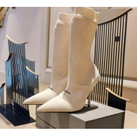 Best Price Balenciaga Knit Mid-Half Boots 9cm 121331 White