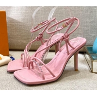 Stylish Louis Vuitton Nova Lambskin Strap Sandals 9cm 121685 Pink