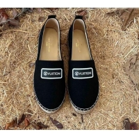 Discount Louis Vuitton Logo Patch Canvas Espadrilles 121743 Black