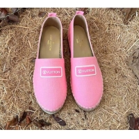 Top Design Louis Vuitton Logo Patch Canvas Espadrilles 121743 Pink