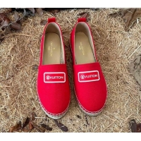 Good Product Louis Vuitton Logo Patch Canvas Espadrilles 121743 Red