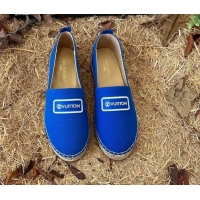 Low Cost Louis Vuitton Logo Patch Canvas Espadrilles Blue 121748