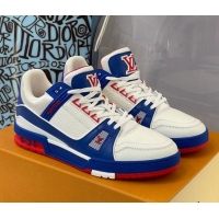 Best Design Louis Vuitton LV Trainer Sneakers 121778 Blue/White/Red