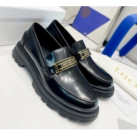 Perfect Dior Code Loafers in Black Brushed Calfskin 121530