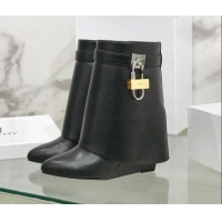 Sale Design Givenchy Shark Lock Ankle Boots in Leather 1230051 Black