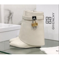 Most Popular Givenchy Shark Lock Ankle Boots in Leather 1230051 White