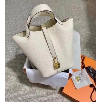 Shop Grade Hermes Picotin Lock Bags Original togo Leather PL3388 Cream