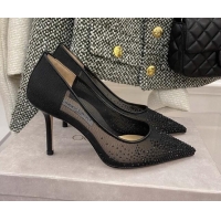 Good Quality Jimmy Choo Crystal Mesh Pumps 8.5cm Black 121668