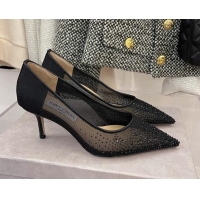 Good Quality Jimmy Choo Crystal Mesh Pumps 6.5cm Black 121669