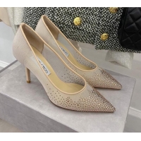 Top Quality Jimmy Choo Crystal Mesh Pumps 8.5cm Nude 121671