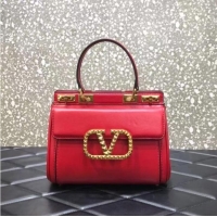 Discount VALENTINO GARAVANI Rockstud Alcove Medium grain calf leather 2B0J41 red