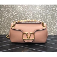 Cheapest VALENTINO GARAVANI Stud Sign nappa Shoulder Bag NL098 light pink