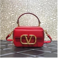 Famous Brand VALENTINO GARAVANI Rockstud Alcove small grain calf leather 2B0058 red