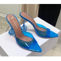 Popular Amina Muaddi TPU Pointed Slide Sandals 9.5cm 122059 Sky Blue