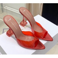 Unique Style Amina Muaddi TPU Pointed Slide Sandals 9.5cm 122059 Red