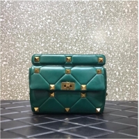 Promotional VALENTINO GARAVANI Roman Stud Large Napa sheepskin leather 1189L green