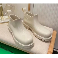 Best Quality Bottega Veneta Shine Rubber TPU Ankle Boots Blaster 021413 White