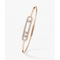 Famous Brand Messika Rose Gold Diamond Bracelet M5432 Move Pave Thin