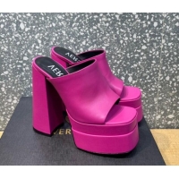 Sumptuous Versace Calfskin Platform Slide Sandals 15.5cm 011321 Fuchsia