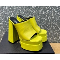 Grade Quality Versace Calfskin Platform Slide Sandals 15.5cm 011321 Yellow