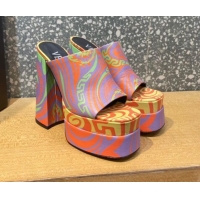 Duplicate Versace Calfskin Platform Slide Sandals 15.5cm 011321 Multicolor