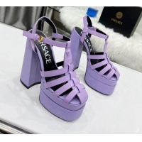 Affordable Price Versace Calfskin La Medusa Platform Sandals 15.5cm 011329 Purple