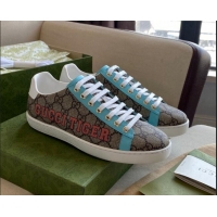 Best Price Gucci Tiger Ace GG Canvas Sneakers Blue Leather 021607