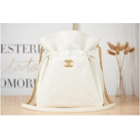 Unique Grade Chanel SMALL Lambskin Shoulder Bag AS2986 white