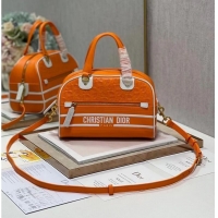 Super Quality DIOR medium Embossing leather tote Bag A9200 orange