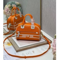 Super Quality DIOR medium Embossing leather tote Bag A9200 orange