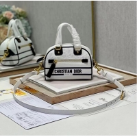 Most Popular DIOR small Embossing leather tote Bag C9201 white