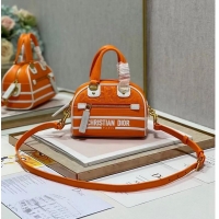 Promotional DIOR small Embossing leather tote Bag C9201 orange