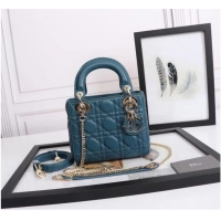 Shop Top Quality MINI LADY DIOR BAG Lambskin M0566OE blue