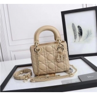 Good Product MINI LADY DIOR BAG Lambskin M0566OE Beige