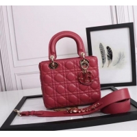 Top Quality LADY DIOR MY ABCDIOR BAG Cannage Lambskin M0538E red