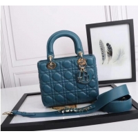 Discount LADY DIOR MY ABCDIOR BAG Cannage Lambskin M0538O blue