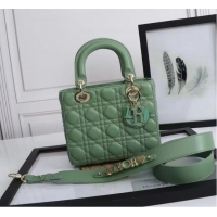 Good Quality LADY DIOR MY ABCDIOR BAG Cannage Lambskin M0538O green