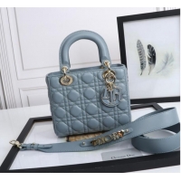 Good Taste LADY DIOR MY ABCDIOR BAG Cannage Lambskin M0538O light blue