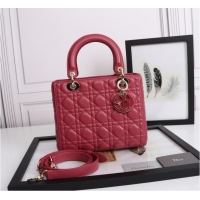 Buy Cheap MEDIUM LADY DIOR BAG Cannage Lambskin M0565E red