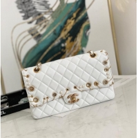 Super Quality Chanel classic handbag Lambskin& gold Metal AS1112 white