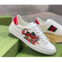 Low Cost Gucci Tiger Ace Sneakers 687620 White Leather