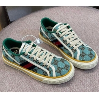 Best Price Gucci Tennis 1977 Sneakers in Blue Crystal GG Canvas 021917