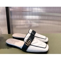 Best Price Gucci Leather Slippers/Mules 021930 White