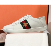 Sumptuous Gucci Ace Sneakers with Bee and Web 022136 White