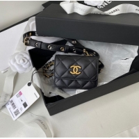 Famous Brand Chanel Sheepskin Original Leather Pocket AP2549 Black