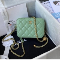 Low Cost Chanel Lambskin camera bag AS2463 green