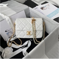 Good Product Chanel Lambskin Flap Shoulder Bag Original leather AS2855 white